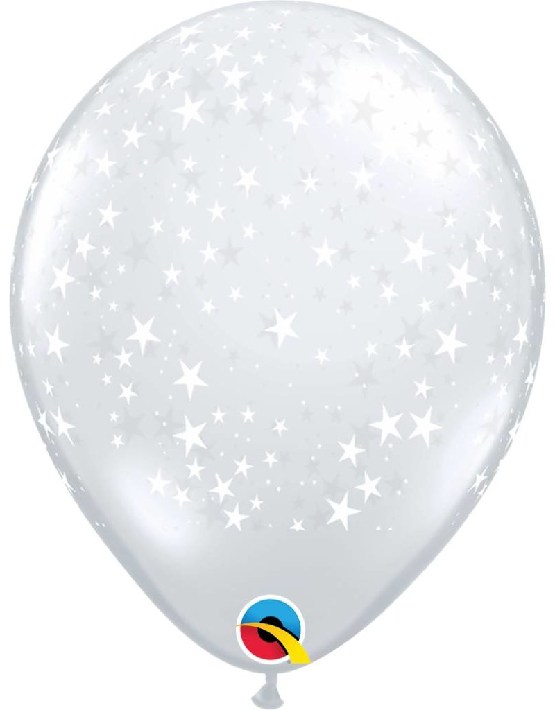 11" Clear Stars Around Balloon (Without Helium)