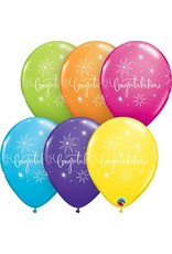 11" Congratulations Elegant Tropical Balloon (Without Helium)