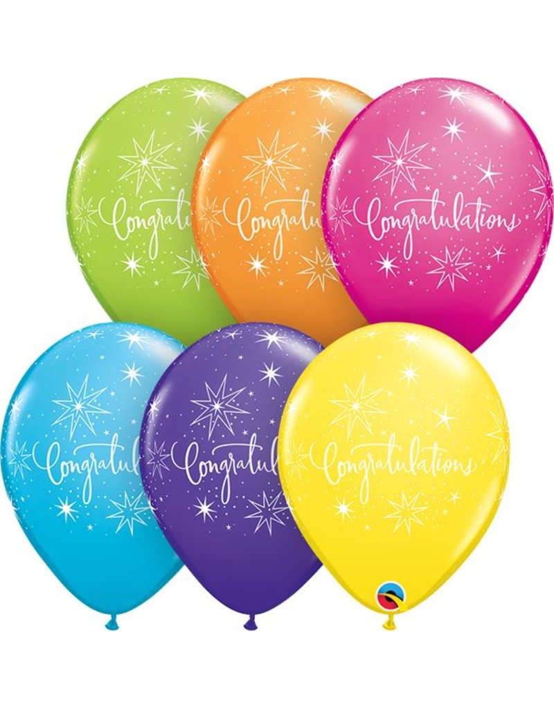 11" Congratulations Elegant Tropical Balloon (Without Helium)
