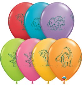 11" Dinosaurs in Action Balloon (Without Helium)
