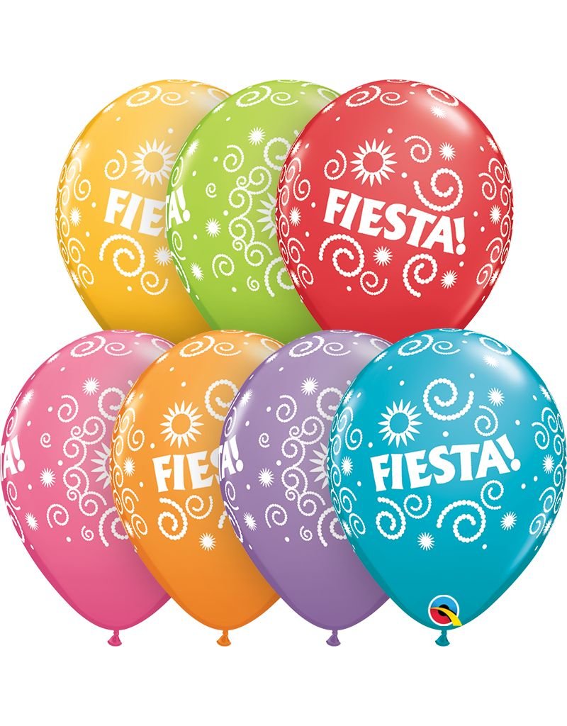 11" Fiesta Swirls Balloon (Without Helium)