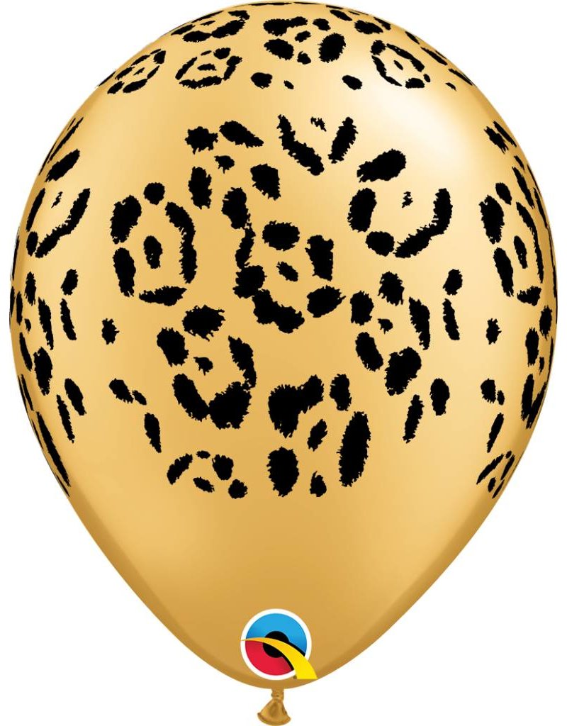 11" Gold Leopard Spots Balloon (Without Helium)