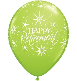11" Happy Retirement Bursts Balloon (Without Helium)