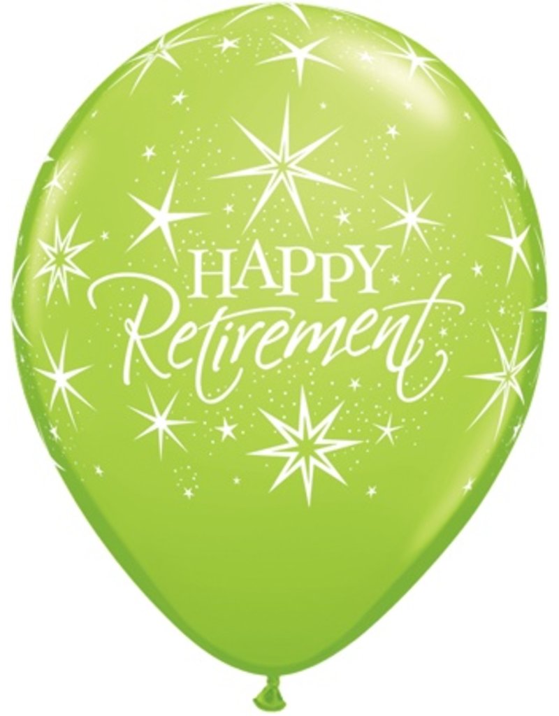 11" Happy Retirement Bursts Balloon (Without Helium)