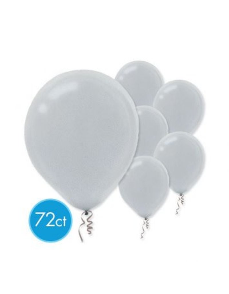 Silver Pearlized 11" Latex Balloons (72)