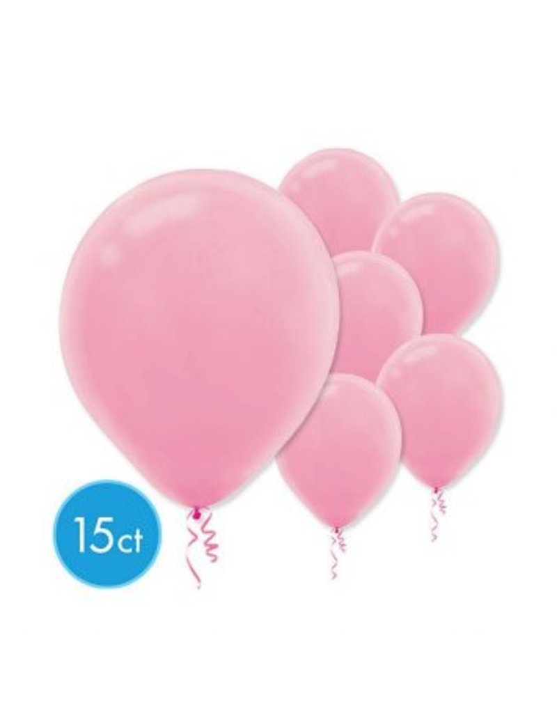 New Pink 12" Latex Balloons (15)