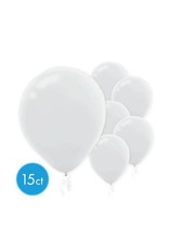 White 12" Latex Balloons (15)