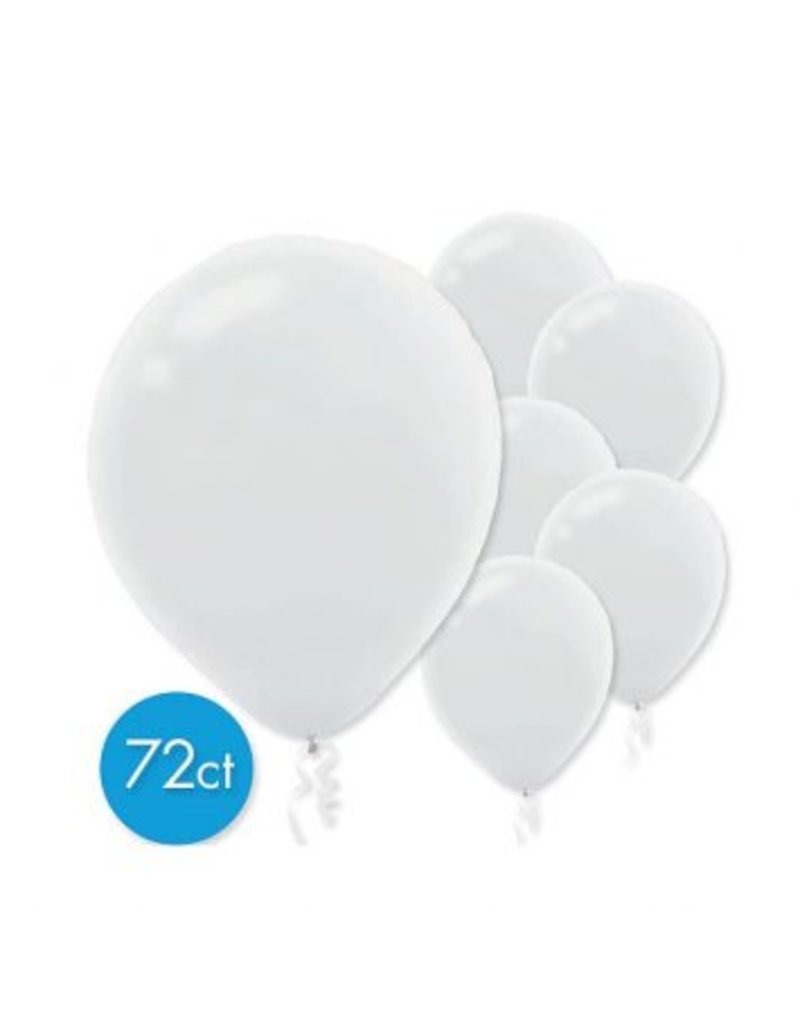 White 12" Latex Balloons (72)