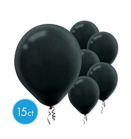 Black 12" Latex Balloons (15)