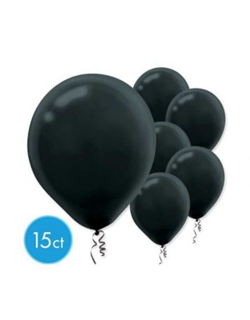 Black 12" Latex Balloons (15)