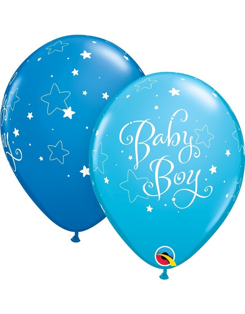 11" Baby Boy Stars Balloons (Without Helium)