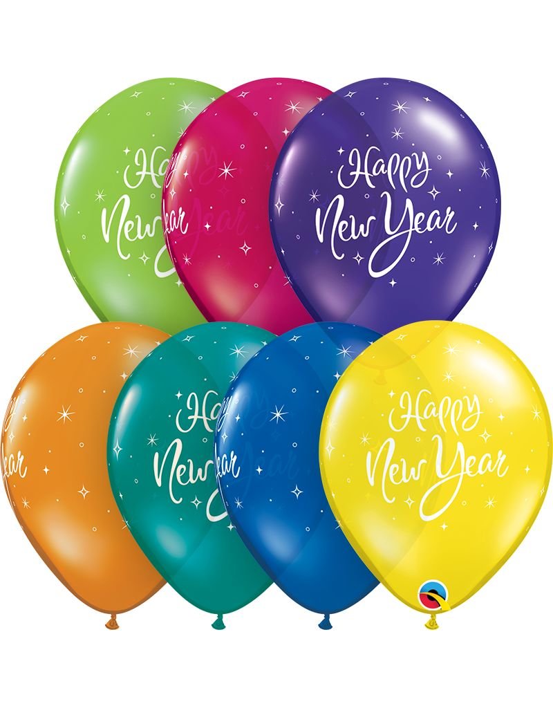 11" New Years Sparkle Latex Balloon