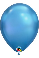 11" Chrome Blue Latex Balloon (Without Helium)