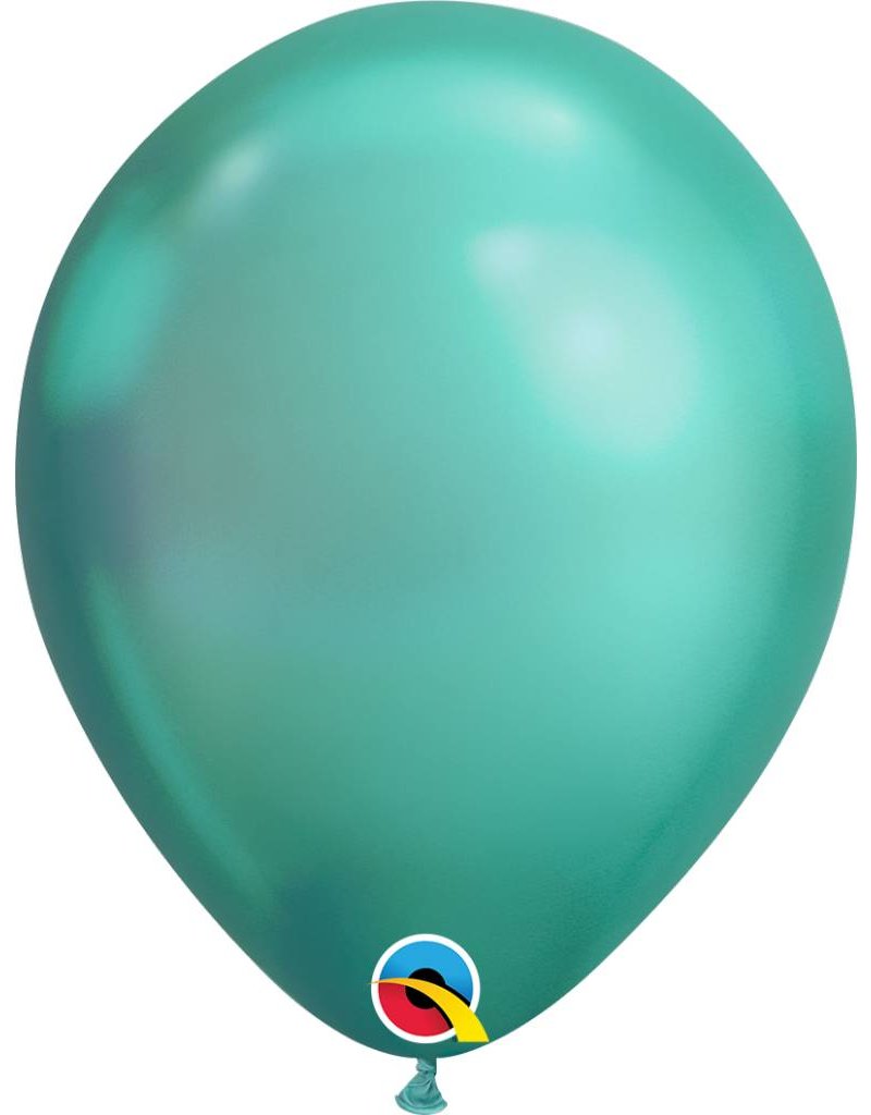 11" Chrome Green Latex Balloon (Without Helium)