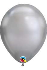 11" Chrome Silver Latex Balloon (Without Helium)