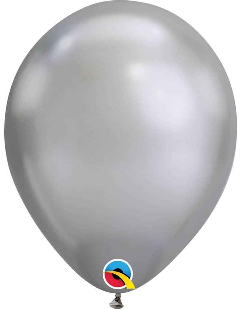 11" Chrome Silver Latex Balloon (Without Helium)