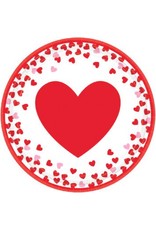 Confetti Hearts 7" Round Plates (8)