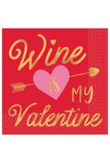 Wine Is My Valentine Hot Stamp Beverage Napkins (16)
