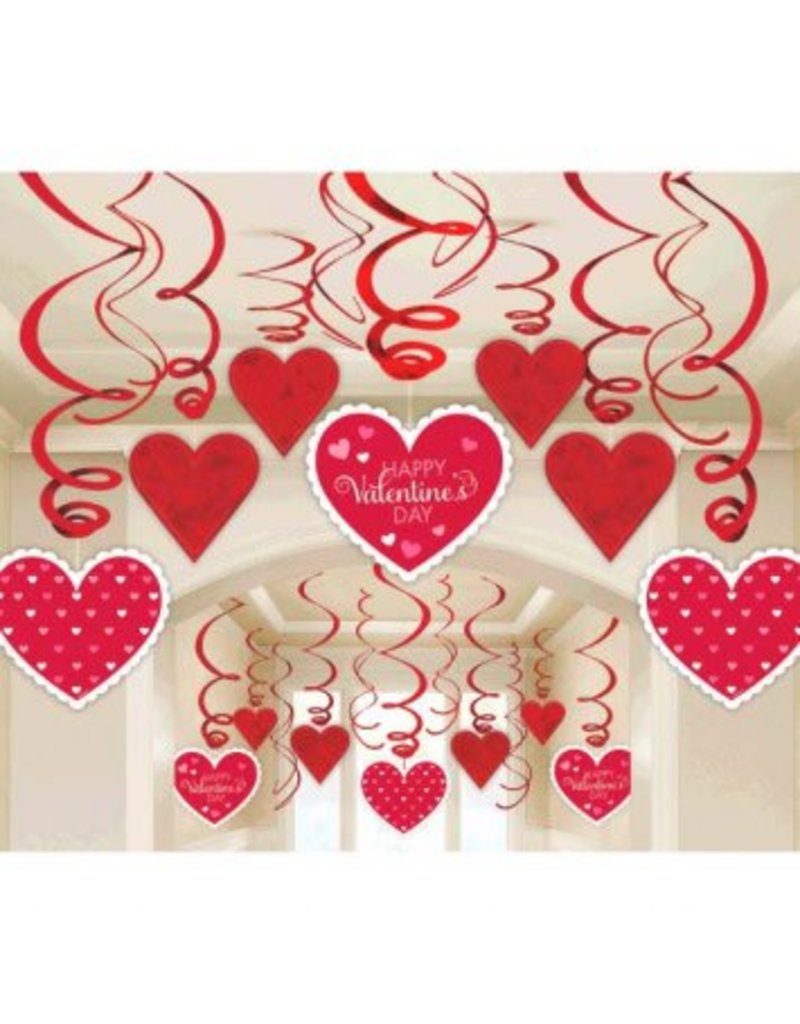 Valentine Mega Value Pack Foil Swirl Decorations (30)