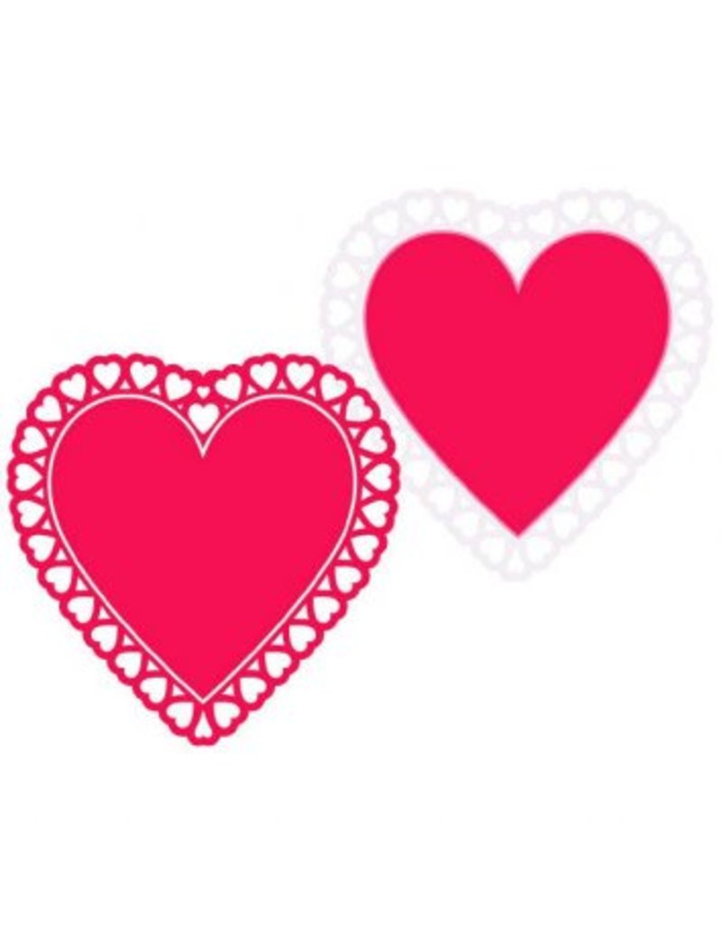 Glossy Paper Lace Heart Silhouette