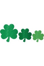 Mini Glitter Paper Shamrock Assorted Cutouts (10)