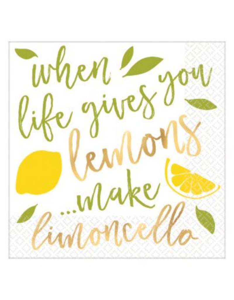 Lemons Hot-Stamped Beverage Napkins (16)