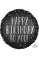 Happy Birthday To You Satin Dots 18" Mylar Balloon