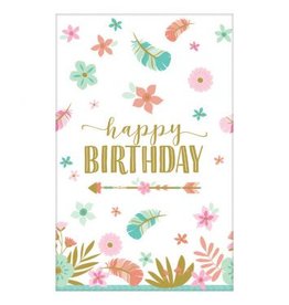 Boho Birthday Girl Paper Table Cover