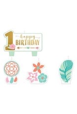 Boho Birthday Girl Birthday Candle Set