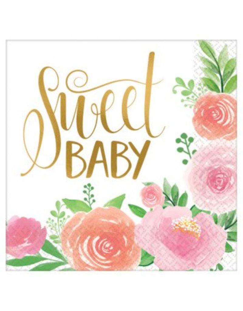 Floral Baby Luncheon Napkins (16)