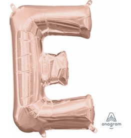 Air-Filled Letter "E"- Rose Gold 14" Balloon (Will Not Float)