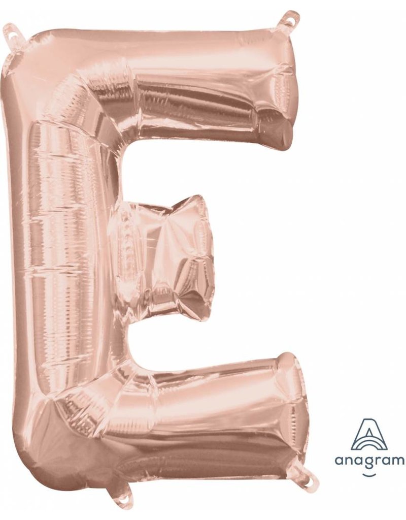 Air-Filled Letter "E"- Rose Gold 14" Balloon (Will Not Float)