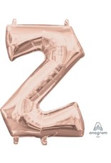 Air-Filled Letter "Z"- Rose Gold 14" Balloon (Will Not Float)