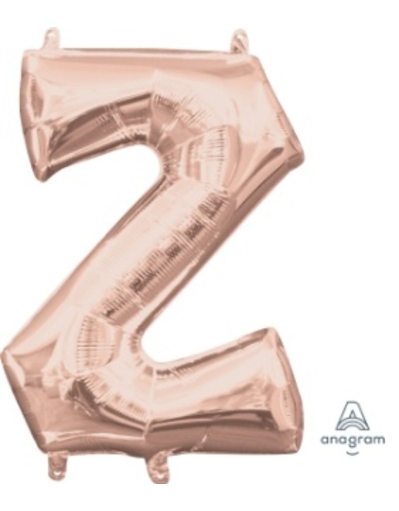 Air-Filled Letter "Z"- Rose Gold 14" Balloon (Will Not Float)