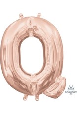 Air-Filled Letter "Q"- Rose Gold 14" Balloon (Will Not Float)
