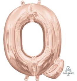 Air-Filled Letter "Q"- Rose Gold 14" Balloon (Will Not Float)