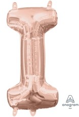 Air-Filled Letter "I"- Rose Gold 14" Balloon (Will Not Float)