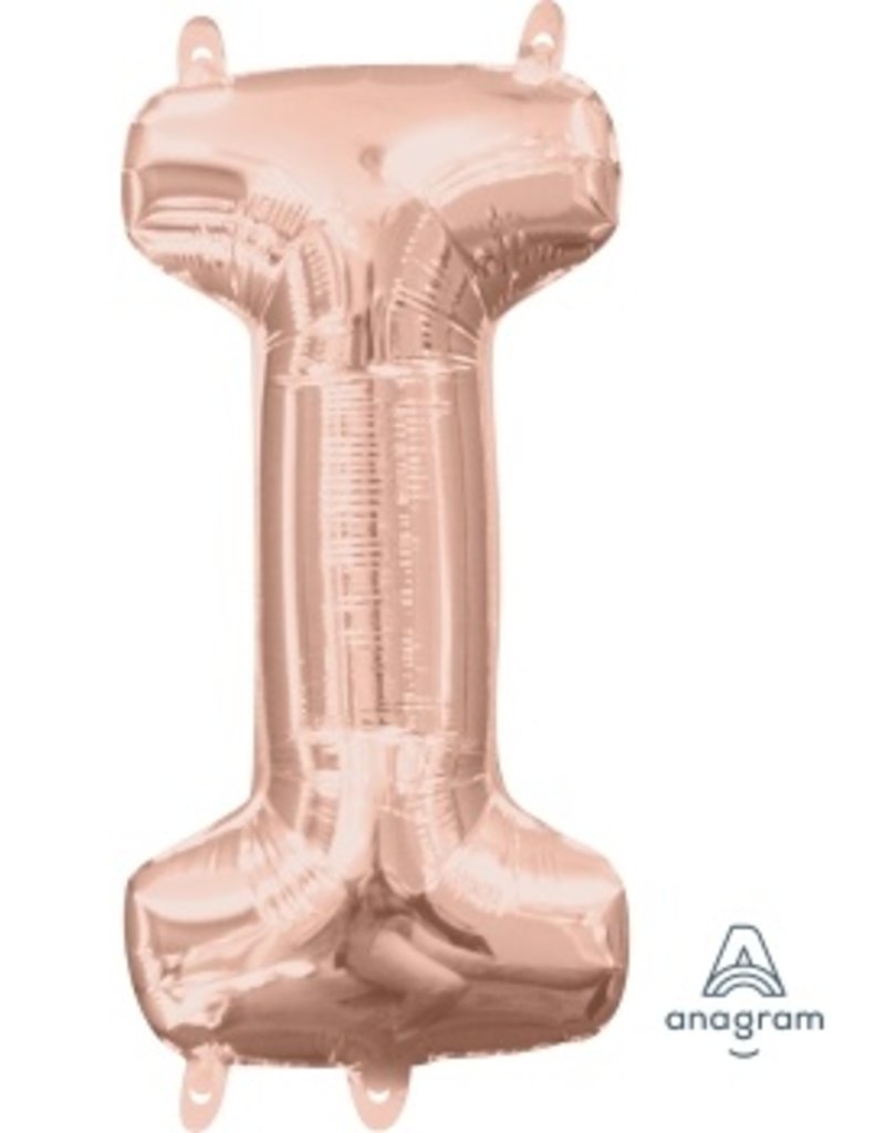 Air-Filled Letter "I"- Rose Gold 14" Balloon (Will Not Float)
