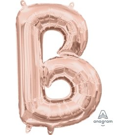 Air-Filled Letter "B"- Rose Gold 14" Balloon (Will Not Float)