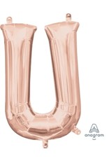 Air-Filled Letter "U"- Rose Gold 14" Balloon (Will Not Float)