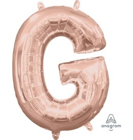 Air-Filled Letter "G"- Rose Gold 14" Balloon (Will Not Float)