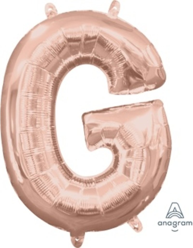 Air-Filled Letter "G"- Rose Gold 14" Balloon (Will Not Float)