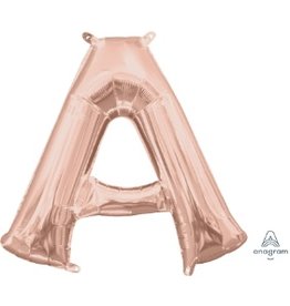 Air-Filled Letter "A"- Rose Gold 14" Balloon (Will Not Float)