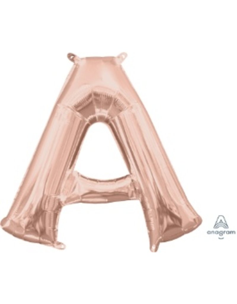 Air-Filled Letter "A"- Rose Gold 14" Balloon (Will Not Float)