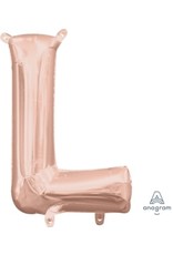 Air-Filled Letter "L"- Rose Gold 14" Balloon (Will Not Float)