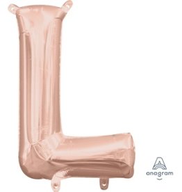 Air-Filled Letter "L"- Rose Gold 14" Balloon (Will Not Float)
