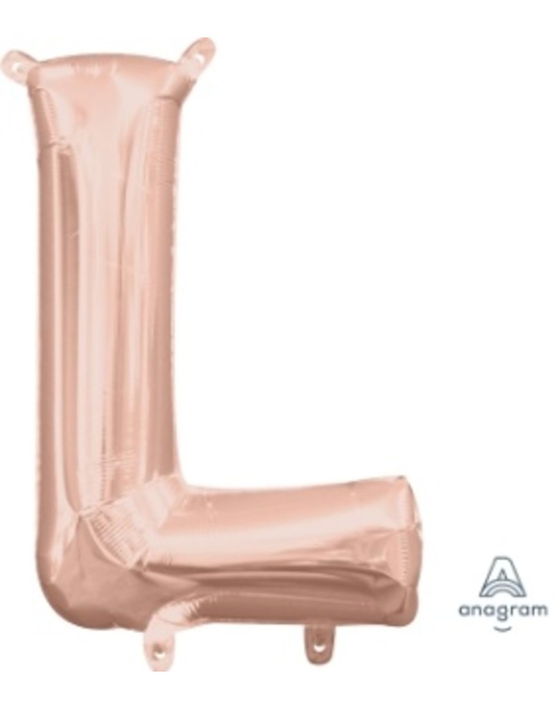 Air-Filled Letter "L"- Rose Gold 14" Balloon (Will Not Float)