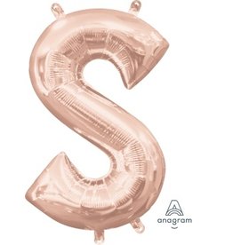 Air-Filled Letter "S"- Rose Gold 14" Balloon (Will Not Float)