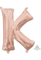 Air-Filled Letter "K"- Rose Gold 14" Balloon (Will Not Float)