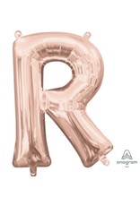 Air-Filled Letter "R"- Rose Gold 14" Balloon (Will Not Float)